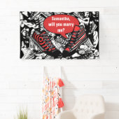 Speelschoenen 1 + uw eigen achtergrond en tekst spandoek (Insitu)