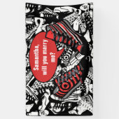 Speelschoenen 1 + uw eigen achtergrond en tekst spandoek (Verticaal)