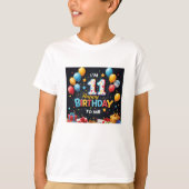 Speelse 11e verjaardag Bash Boys T-shirt (Voorkant)
