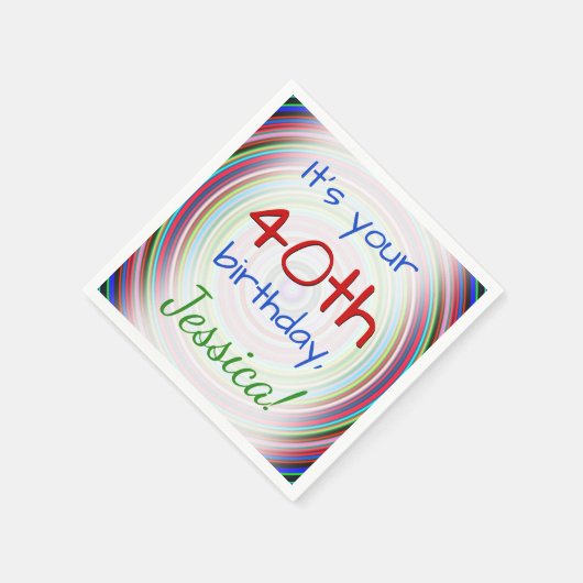 Speelse 40e verjaardag papieren servetten (Hoek)