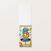 Speelse 5e verjaardag kaart (Buitenkant ongevouwen)