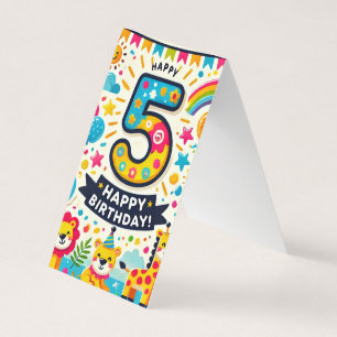 Speelse 5e verjaardag kaart