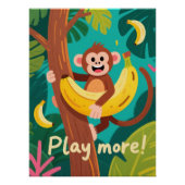 Speelse Aap Banaan Quote Ar Perfect Poster (Voorkant)
