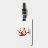 Speelse aap doet een handstand Cute dier Bagagelabel (Voorkant verticaal)
