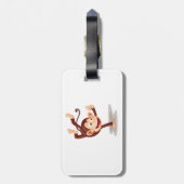 Speelse aap doet een handstand Cute dier Bagagelabel (Achterkant verticaal)