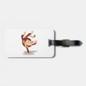 Speelse aap doet een handstand Cute dier Bagagelabel (Achterkant horizontaal)