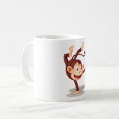 Speelse aap doet een handstand Cute dier Koffiemok (Voorkant links)