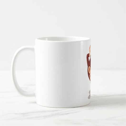 Speelse aap doet een handstand Cute dier Koffiemok (Links)
