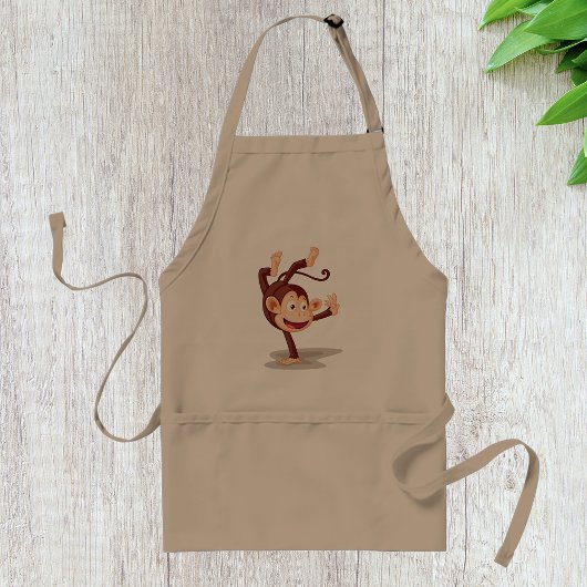 Speelse aap doet een handstand Cute dier Standaard Schort