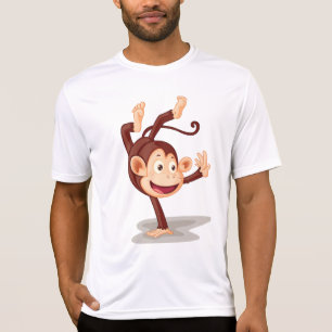 Speelse aap doet een handstand Cute dier T-shirt