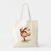 Speelse aap doet een handstand Cute dier Tote Bag (Achterkant)