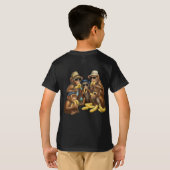 Speelse aap en zijn favoriete snack t-shirt (Achterkant volledig)