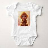 Speelse aap op Lotus - Baby Bodysuit (Voorkant)