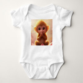 Speelse aap op Lotus - Baby Bodysuit