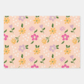 Speelse Abstracte bloemen Inpakpapier Vel (Voorkant)