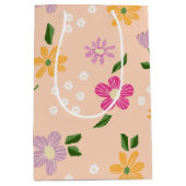 Speelse Abstracte bloemen Medium Cadeauzakje (Voorkant)