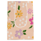Speelse Abstracte bloemen Medium Cadeauzakje (Achterkant)