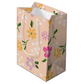Speelse Abstracte bloemen Medium Cadeauzakje (Achterkant Gekanteld)