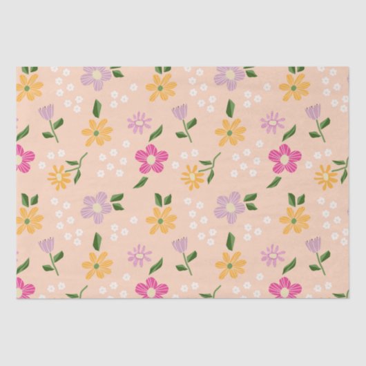 Speelse Abstracte bloemen Tissuepapier (Voorkant)