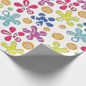 Speelse Abstracte Krabbelvormen Cadeaupapier (Hoek)