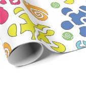 Speelse Abstracte Krabbelvormen Cadeaupapier (Rol Hoek)