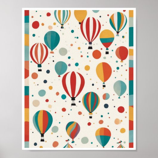 Speelse abstracte kunst muur poster circus plezier (Voorkant)