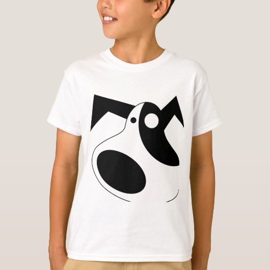 Speelse Abstracte Puppy Hond Jongens T-shirt - Sch (Voorkant)