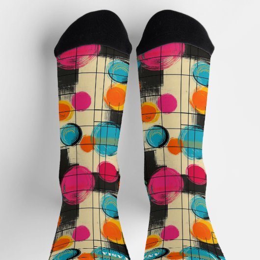 Speelse Abstracte Sokken met Kleurrijke Circulaire (Top)