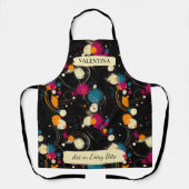 Speelse Abstracte Splatter Schort met aangepaste n (Voorkant)