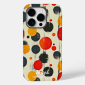 Speelse Abstracte Stippen met aangepaste naam en b Case-Mate iPhone Case (Achterkant)