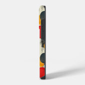 Speelse abstracte stippen met aangepaste naam en b iPhone hoesje (Linkerkant)