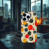 Speelse abstracte stippen met aangepaste naam en b iPhone hoesje