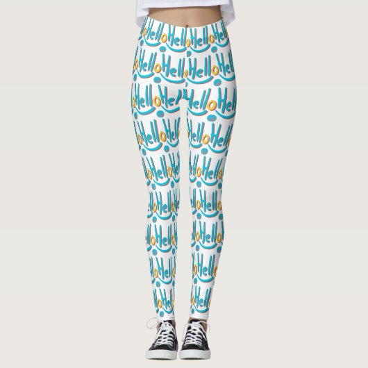 Speelse Abstractste Hallo Leggings (Voorkant)