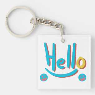Speelse Abstractste Hallo Sleutelhanger