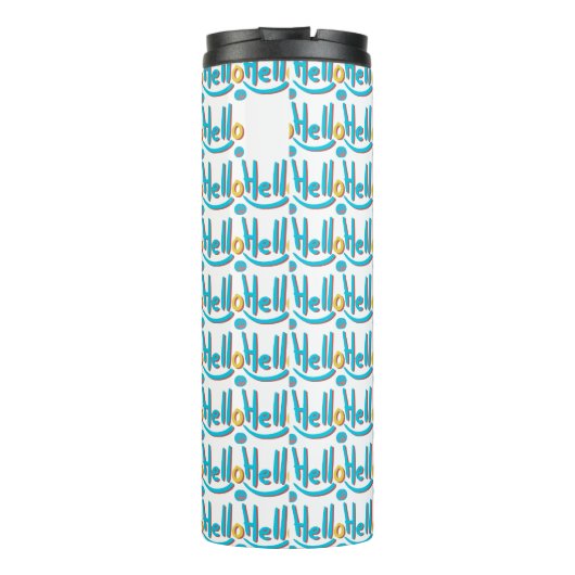 Speelse Abstractste Hallo Thermosbeker (Achterkant)