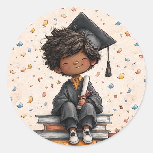 Speelse Afgestudeerde aan de Kleuterschool Ronde Sticker (Voorkant)