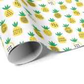 Speelse ananas: Kind-vriendelijke Vintage Cadeaupapier (Rol Hoek)