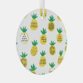Speelse ananas: Kind-vriendelijke Vintage Glas Ornament (Voorkant Rechts)