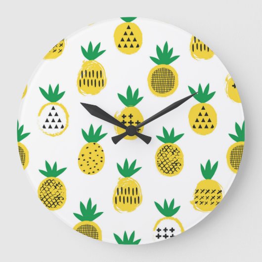 Speelse ananas: Kind-vriendelijke Vintage Grote Klok (Voorkant)