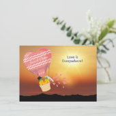 Speelse Ananas "Liefde is Overal" Kaarten (Staand voorkant)
