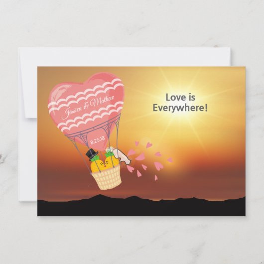 Speelse Ananas "Liefde is Overal" Kaarten (Voorkant)
