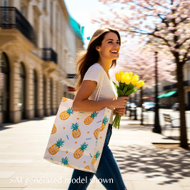 Speelse Ananas Patroon – Tropische Zomer Medium Cadeauzakje