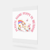 Speelse Anime Puppy in Meadow Poster (Hoek)