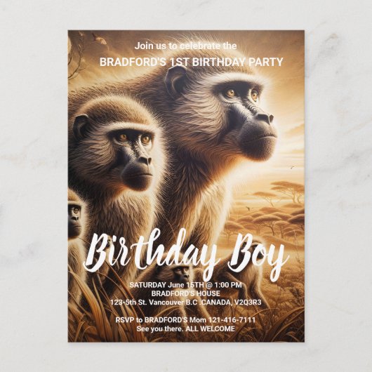 Speelse Apen Dans in Meadow Briefkaart (Voorkant)