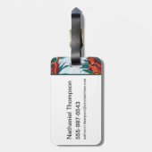 Speelse Apen Patroon van de Witte Lotus Bagagelabel (Achterkant verticaal)