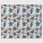 Speelse Apen Patroon van de Witte Lotus Cadeaupapier (Vlak)