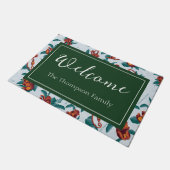 Speelse Apen Patroon van de Witte Lotus Deurmat (Schuin)