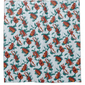 Speelse Apen Patroon van de Witte Lotus Douchegordijn (Voorkant)