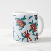 Speelse Apen Patroon van de Witte Lotus Grote Koffiekop (Voorkant rechts)