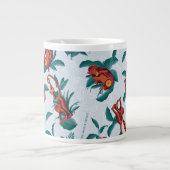 Speelse Apen Patroon van de Witte Lotus Grote Koffiekop (Voorkant)